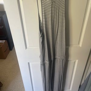 Black and White Striped Jumpsuit in Large